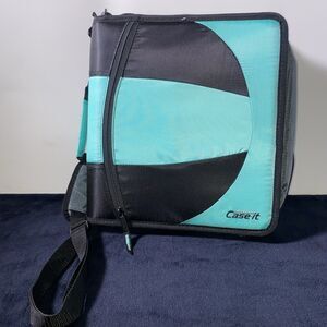 Case-it The Dual 1.5 " Dual  3 Ring Binder Turquoise NWOT